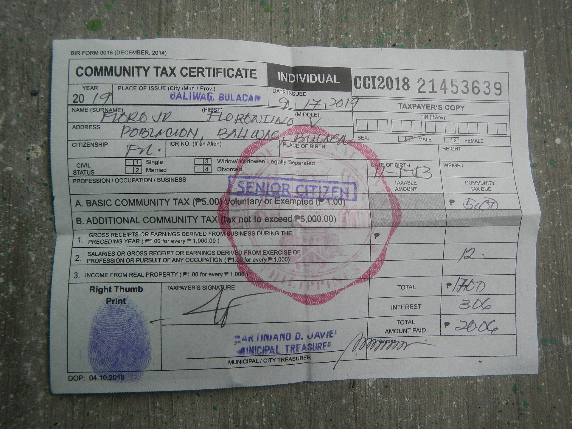 tax documents calculator