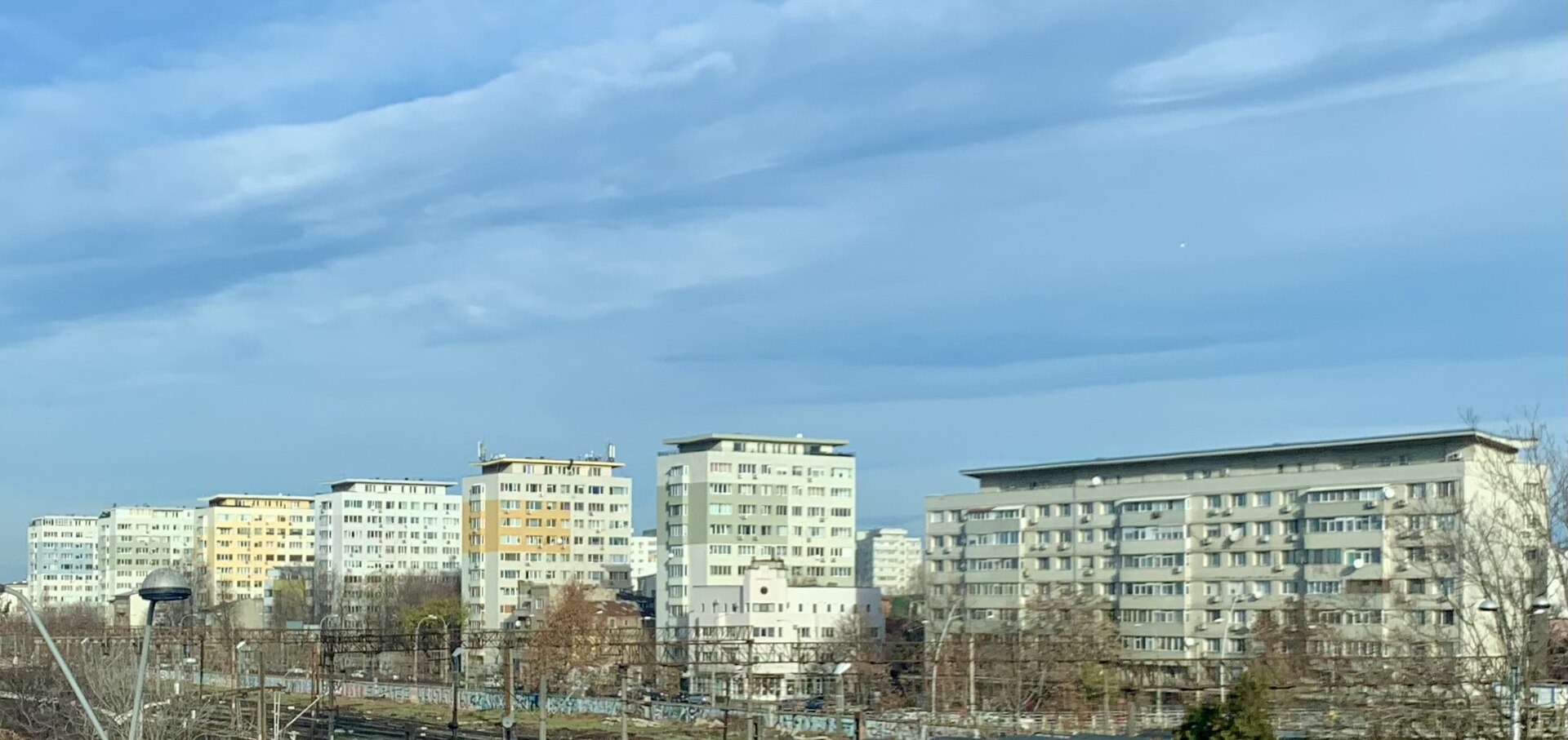 Bucharest apartment building street