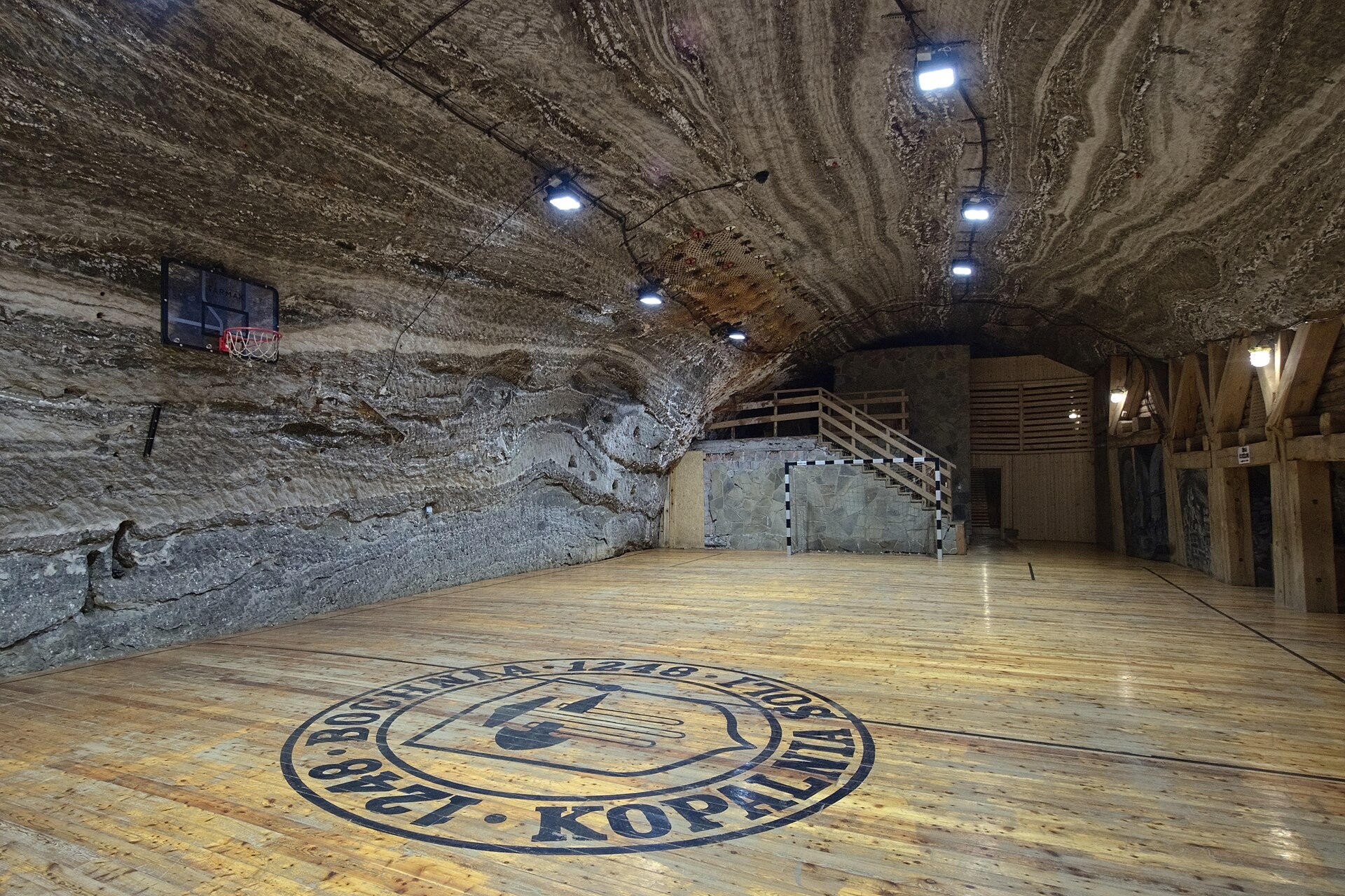 salt mine chamber lights Romania