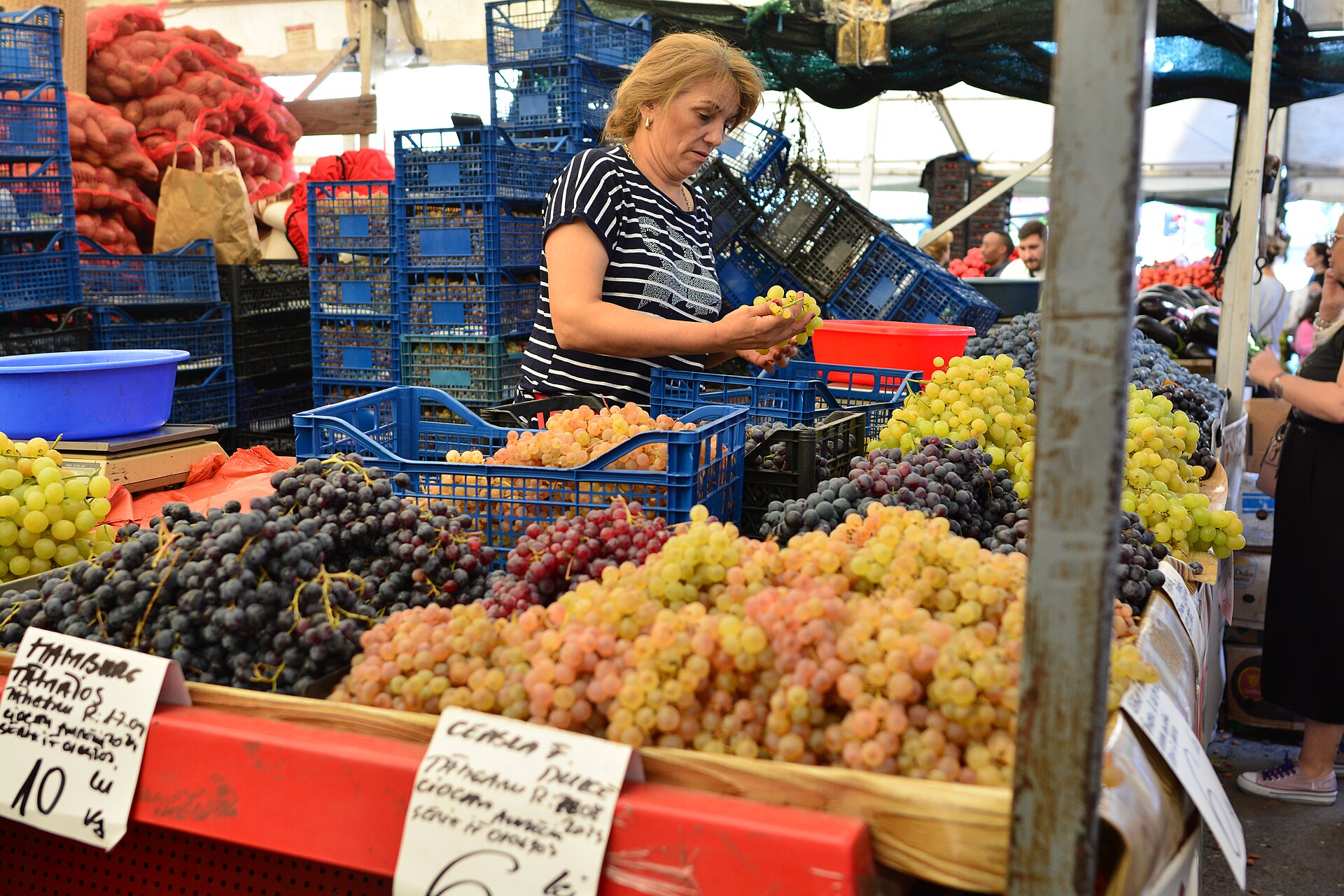 Romanian market vegetables stall